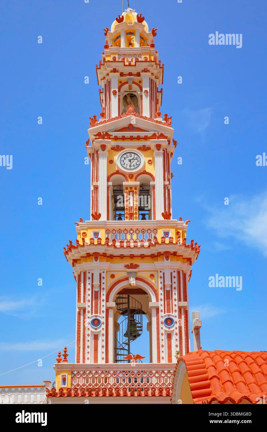 Monastère de Panormitis, Panormitis, île de Symi, îles du Dodécanèse, Grèce Banque D'Images