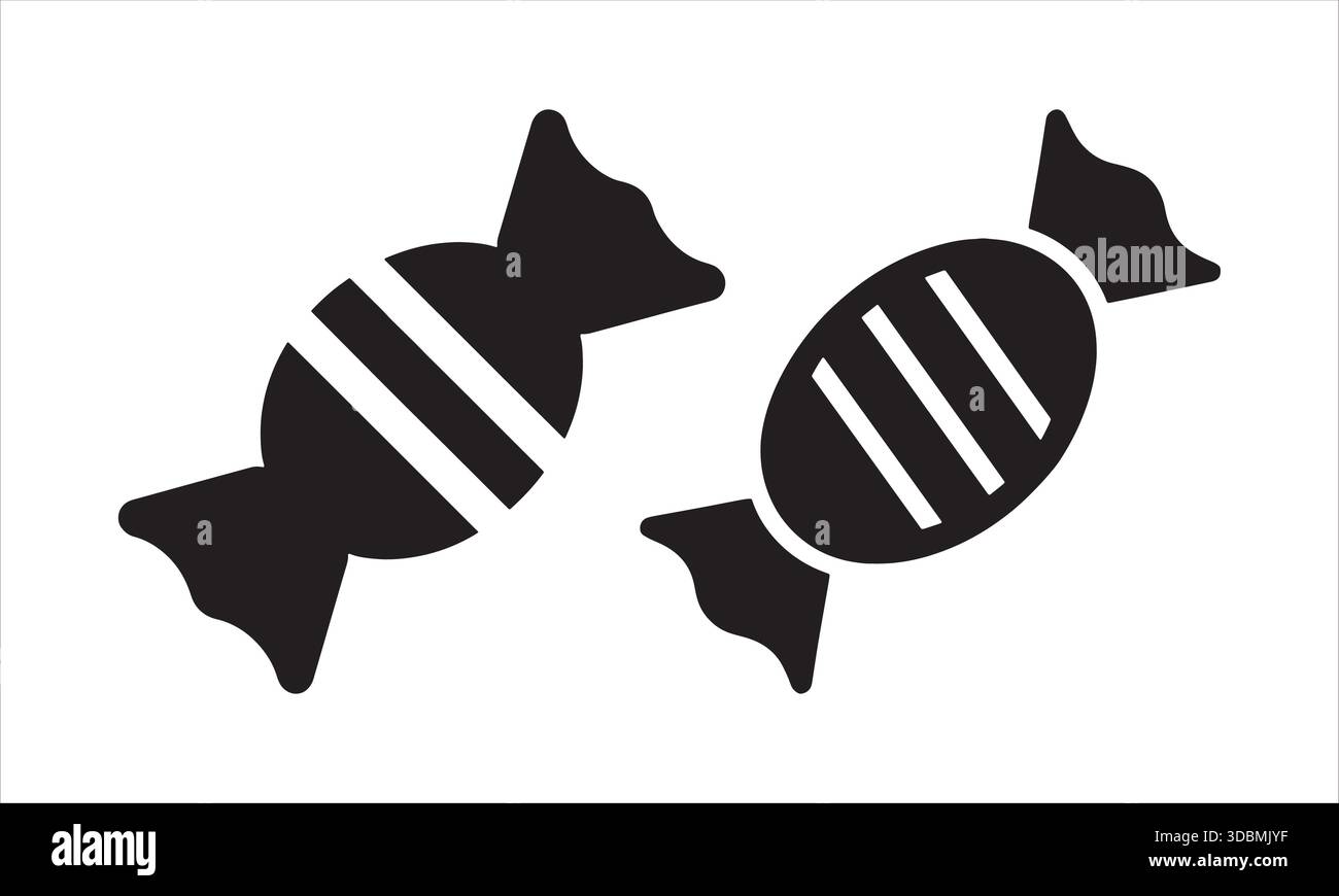 Candy Silhouette Icons Sweet Confection Set Illustration de Vecteur