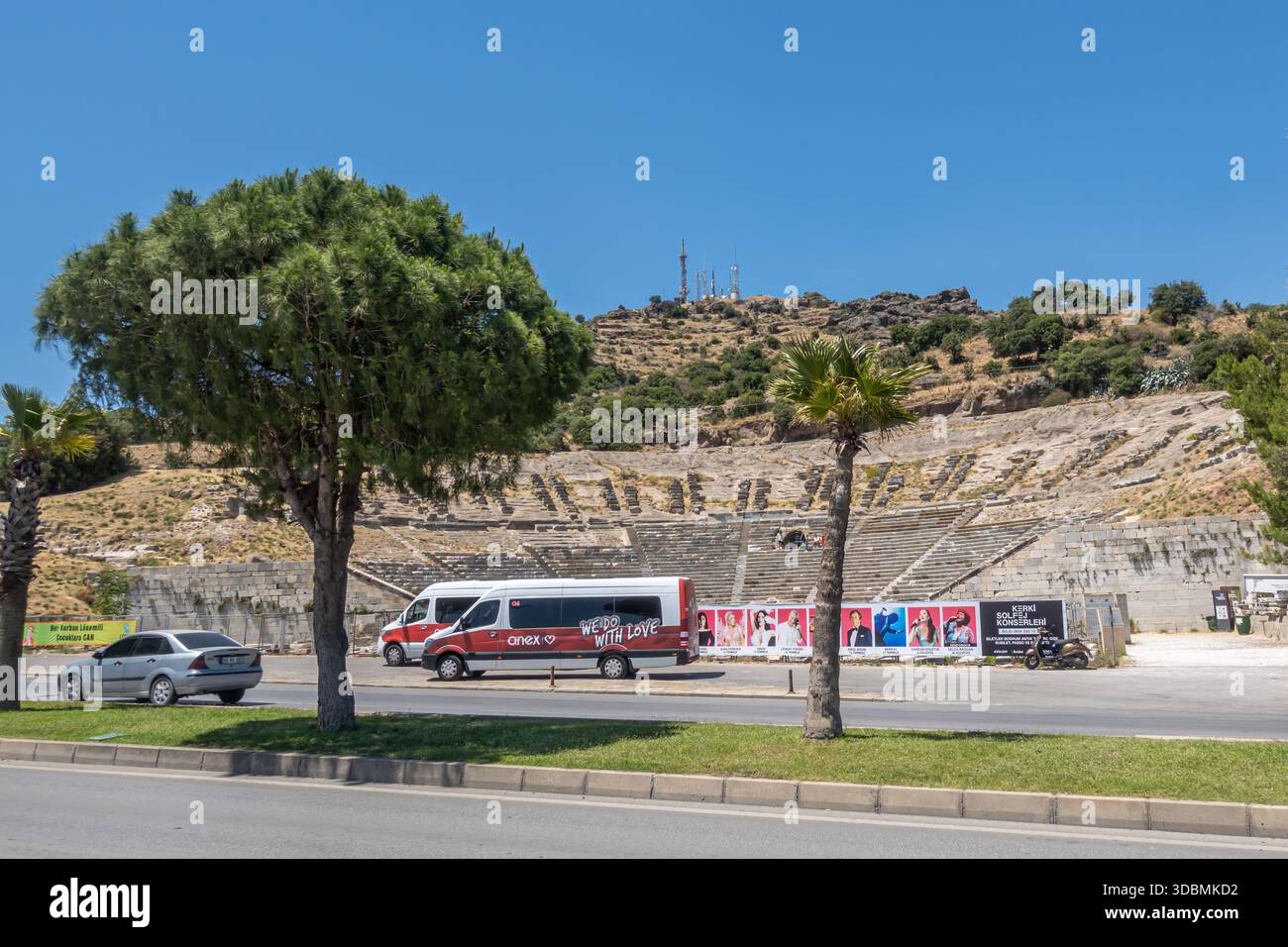 Amphithéâtre de Bodrum, Théâtre à Halicarnasse, un théâtre gréco-romain du IVe siècle av. J.-C. situé à Bodrum en Turquie Banque D'Images