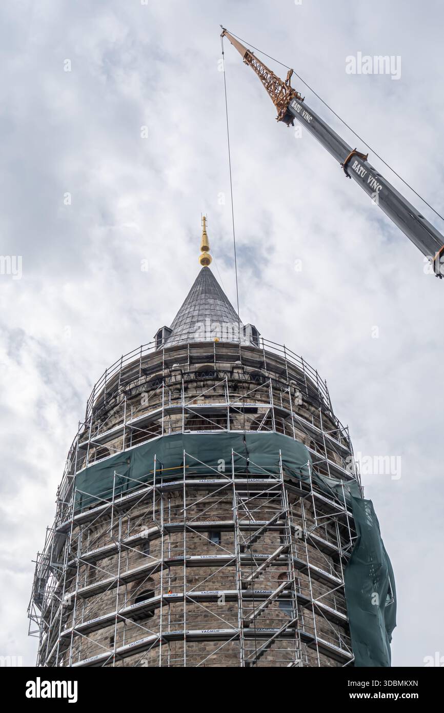 Tour de Galata en rénovation, Istanbul, Turquie Banque D'Images