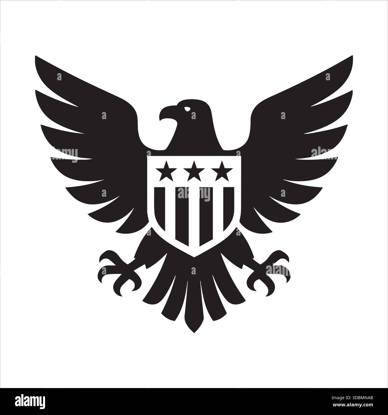 Patriotic Eagle Shield Emblem logo silhouette vectorielle Illustration de Vecteur