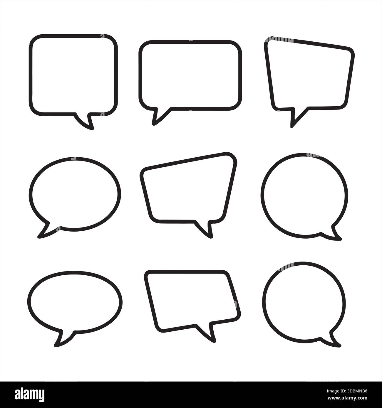 Ensemble de bulles de pensée vectorielles à bulles de discours Illustration de Vecteur