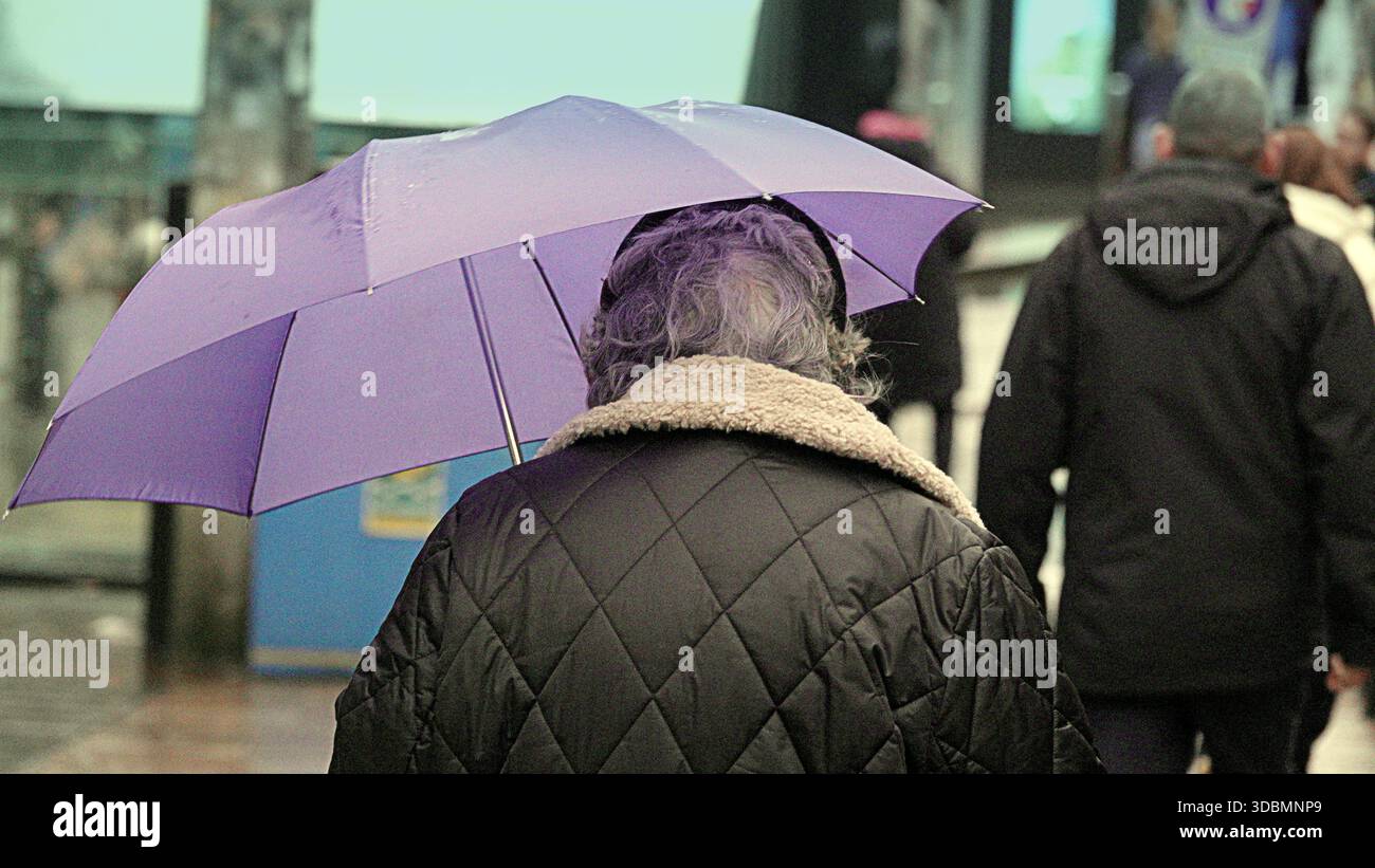 Glasgow, Écosse, Royaume-Uni. 17 décembre 2025. Météo britannique : pluie alors que les habitants et les touristes luttaient dans le centre-ville. Crédit Gerard Ferry/Alamy Live News Banque D'Images