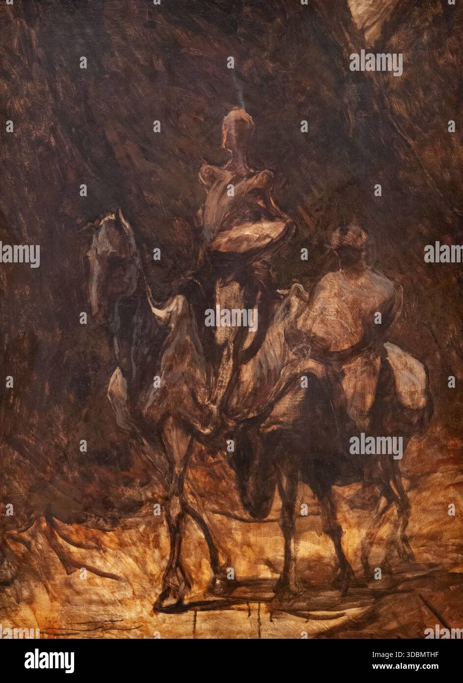 Tableau Mural Honoré Daumier Don Quichotte Et Sancho Panza - Toile Encadrée Prête à Accrocher