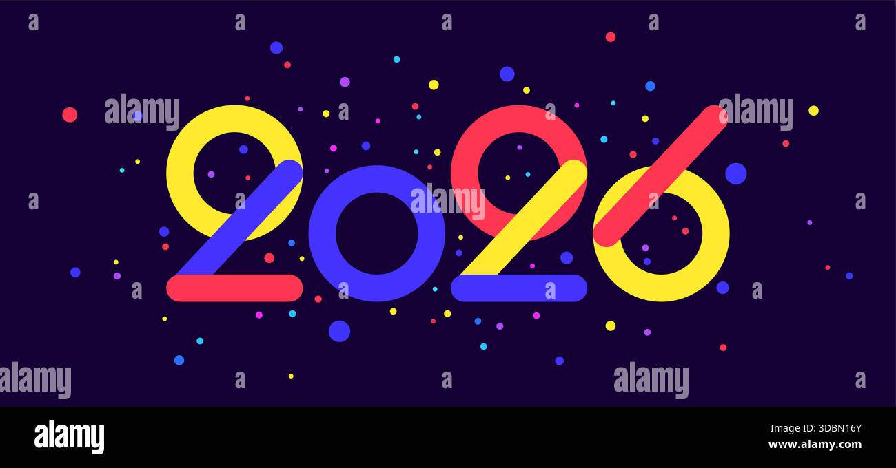 2026, bonne année. Carte de voeux Illustration de Vecteur
