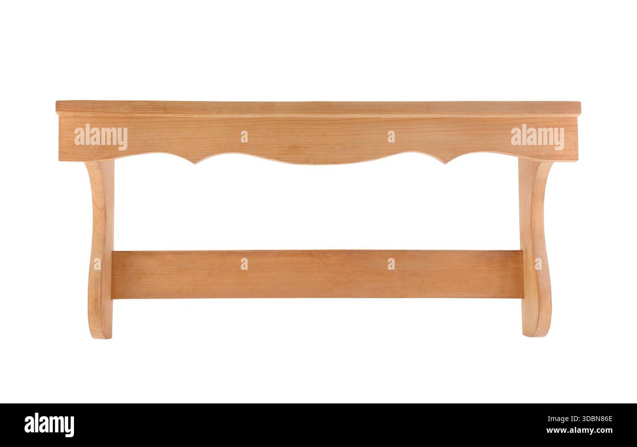 Étagère vintage décorative en bois isolée sur fond blanc avec chemin de découpage Banque D'Images