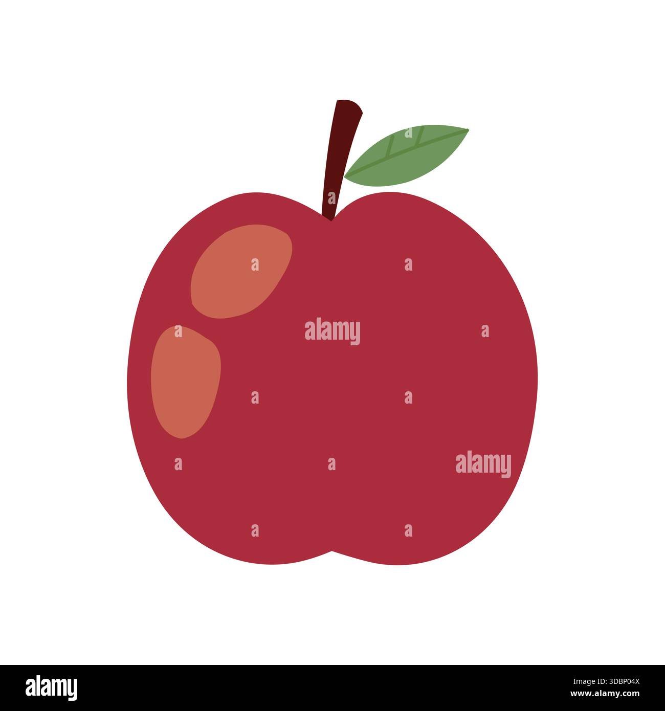 Illustration de pomme rouge dans le style plat dessiné à la main Illustration de Vecteur