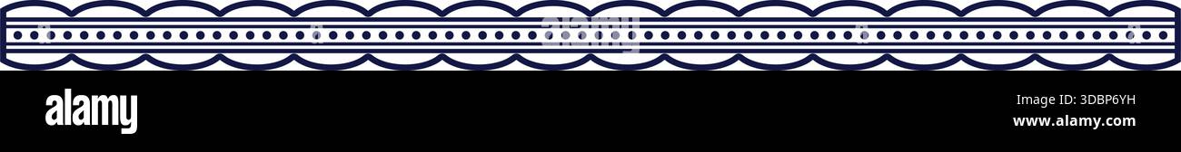 Bordure décorative festonnée avec une ligne de points Illustration de Vecteur