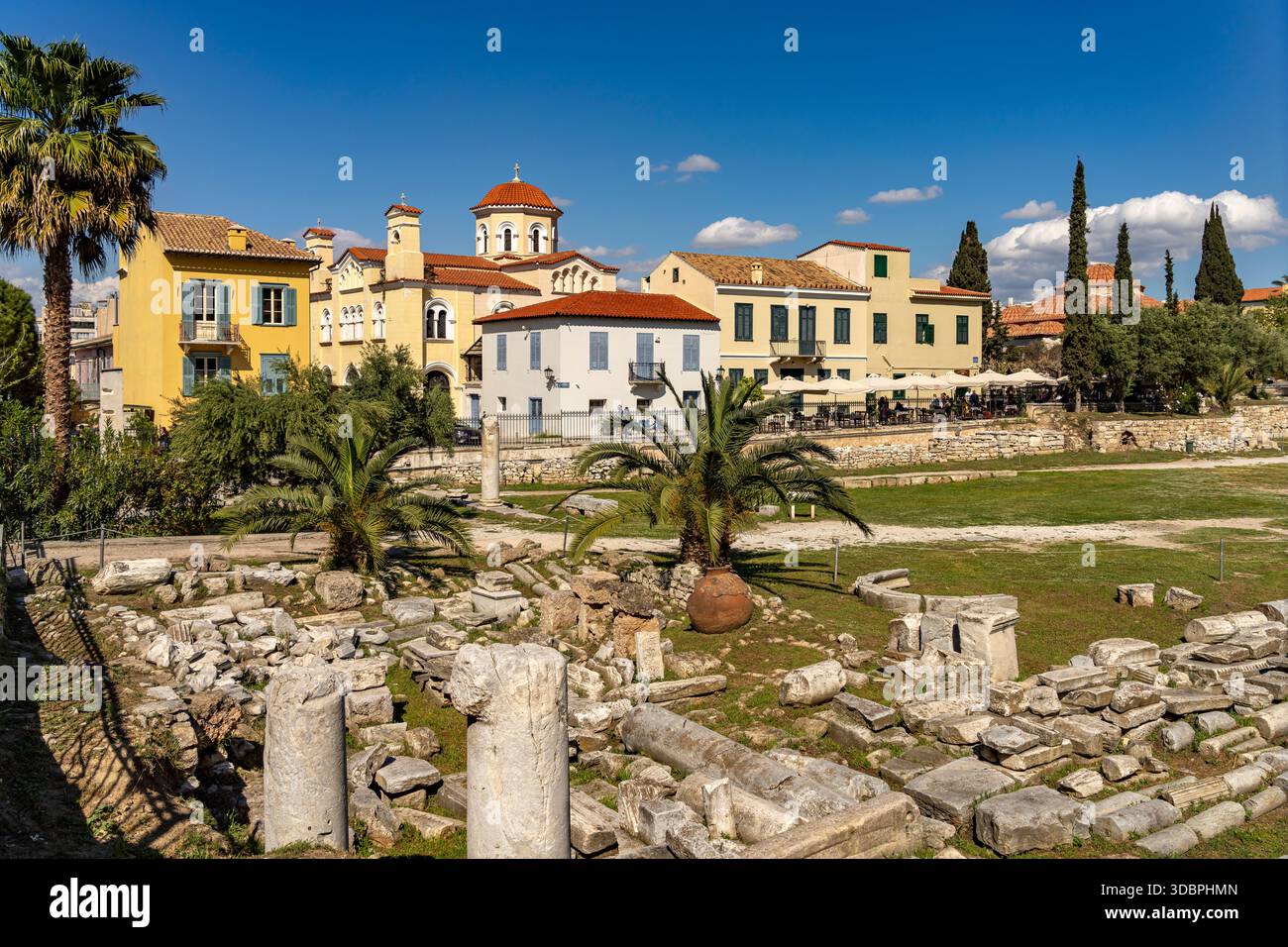 Ruines de l'Agora romaine, capitale grecque Athènes, Grèce Banque D'Images