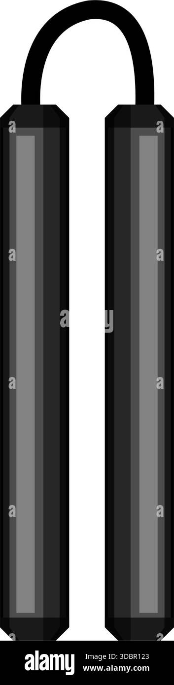 Icône d'arme Nunchaku représentant l'entraînement des arts martiaux Illustration de Vecteur