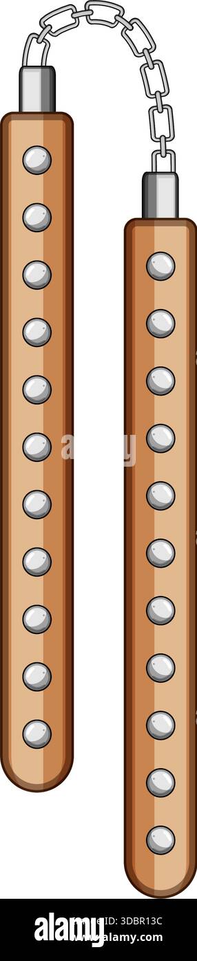 Illustration d'armes d'arts martiaux classiques de Nunchaku Illustration de Vecteur