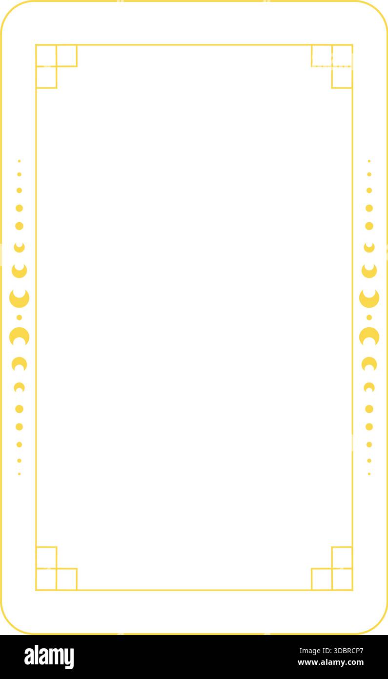 Cadre de carte de tarot avec conception de phases de lune mystiques Illustration de Vecteur