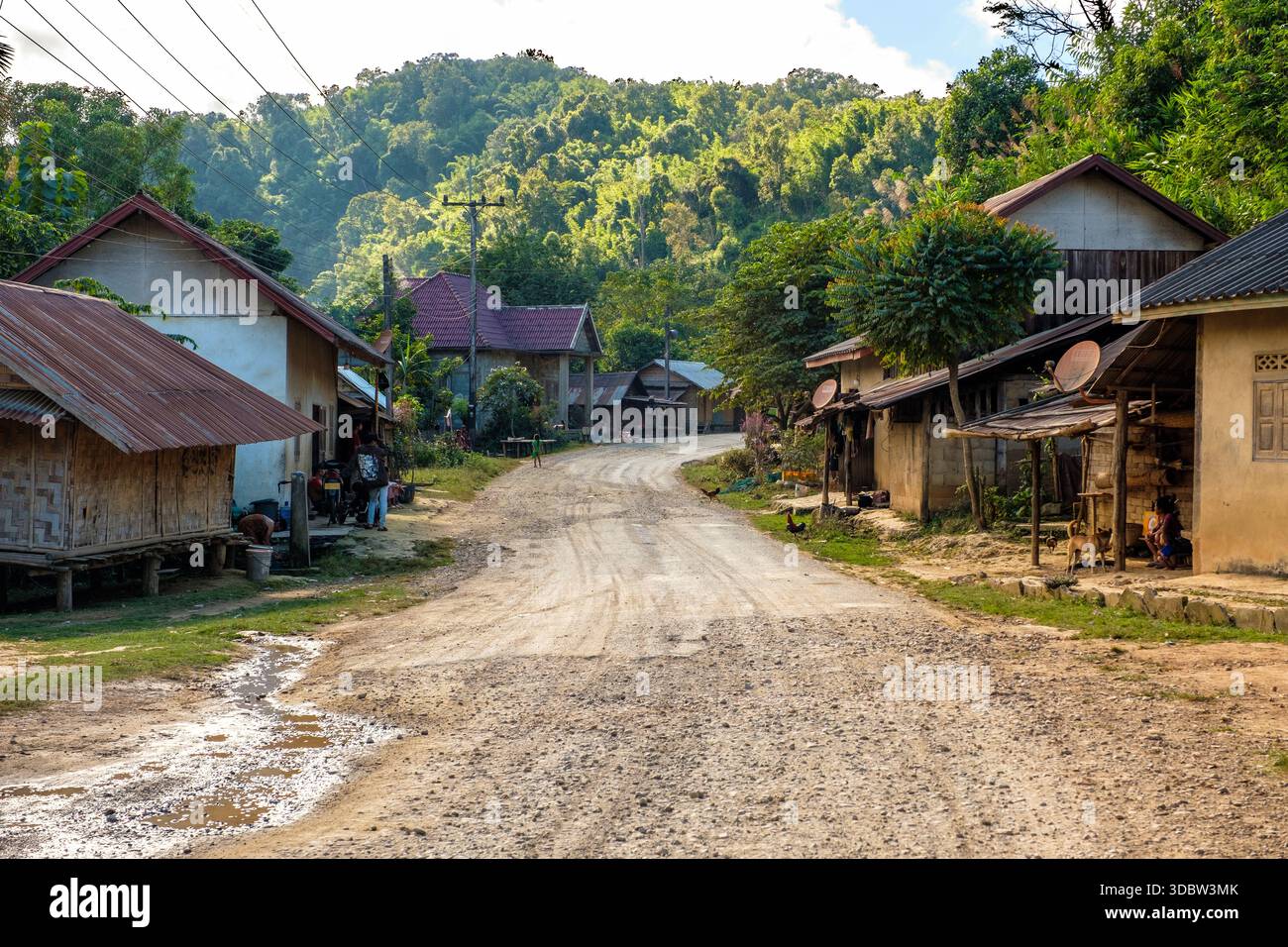 Village rural dans le nord du Laos Banque D'Images