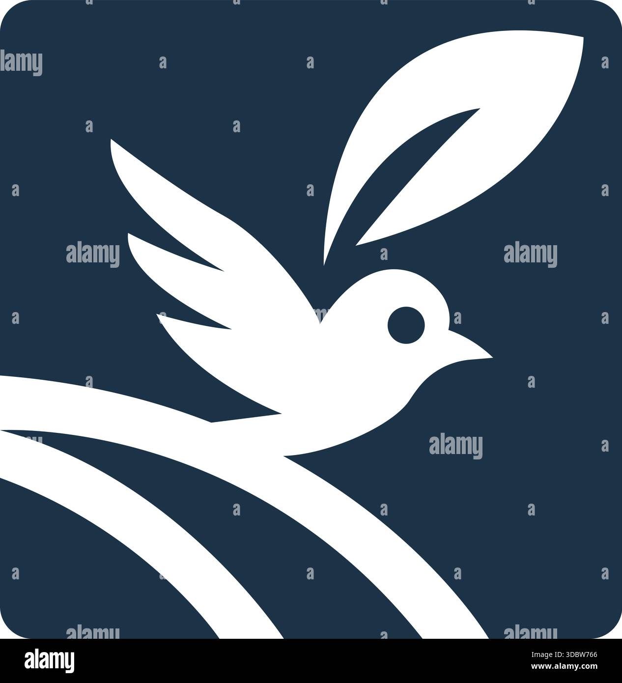 Dove Bird Peace Flight logo Design Model Icon Vector Illustration de Vecteur