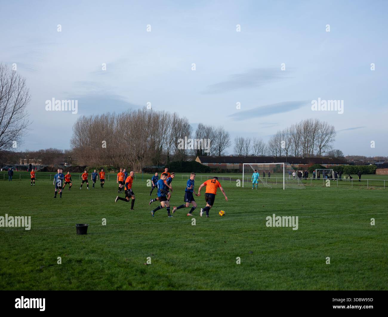 Un match de football amateur à Hartlepool dans le nord-est de l'Angleterre. Banque D'Images