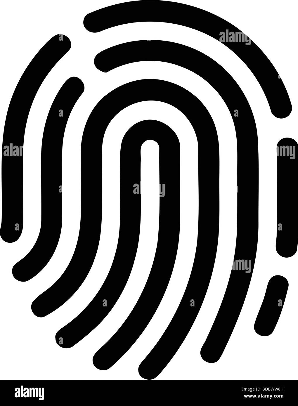 Illustration simple en noir et blanc d'une empreinte digitale humaine Illustration de Vecteur