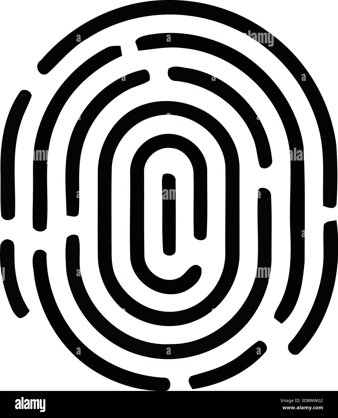 Illustration simple en noir et blanc d'une empreinte digitale humaine Illustration de Vecteur