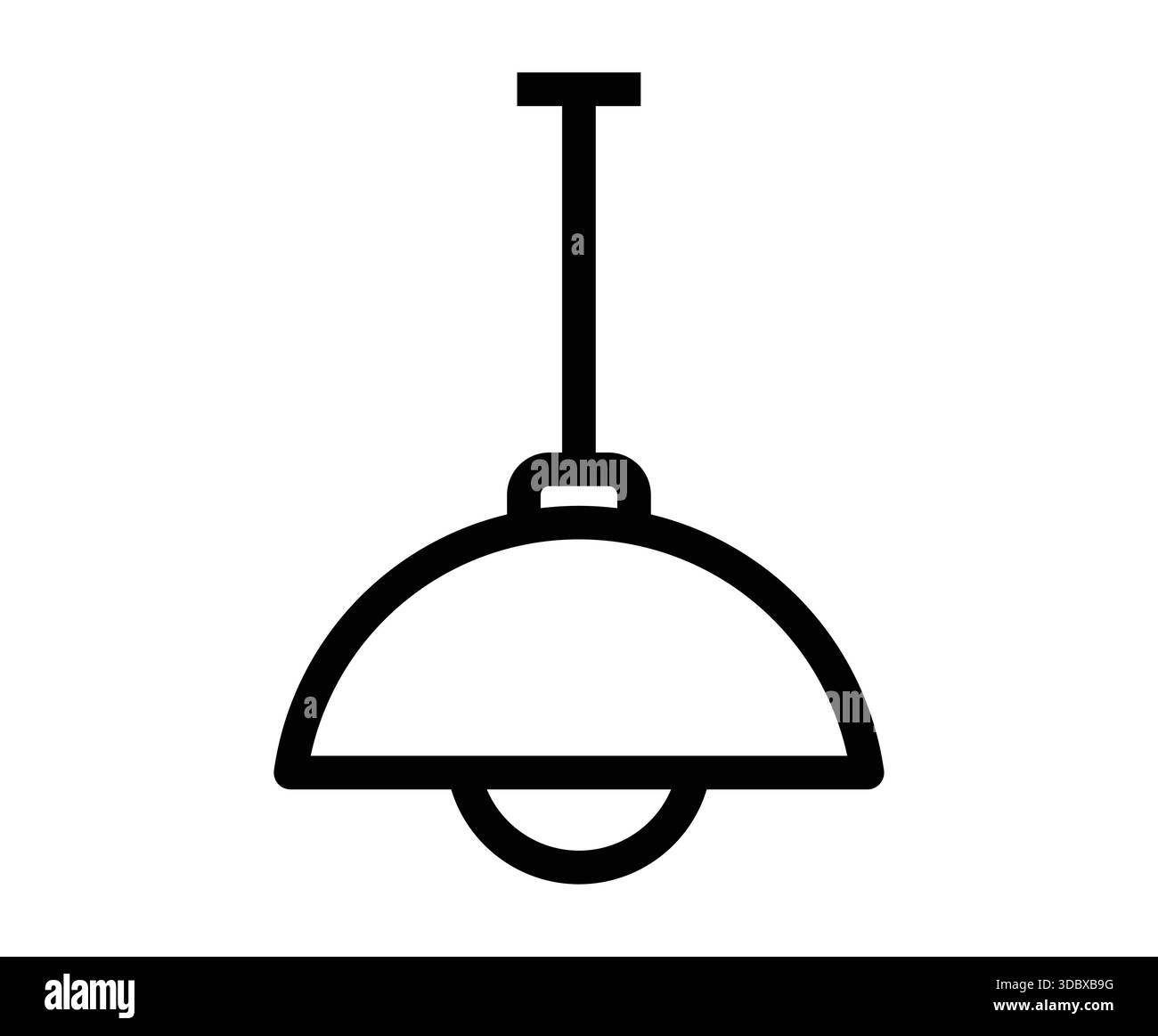 Cette image présente un contour minimaliste d'un luminaire suspendu, mettant en valeur un design élégant, idéal pour les espaces intérieurs modernes et la décoration élégante Illustration de Vecteur