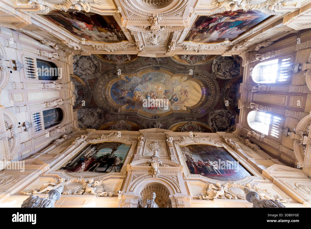Salle de la garde suisse, Palais Royal, Turin, Italie Banque D'Images