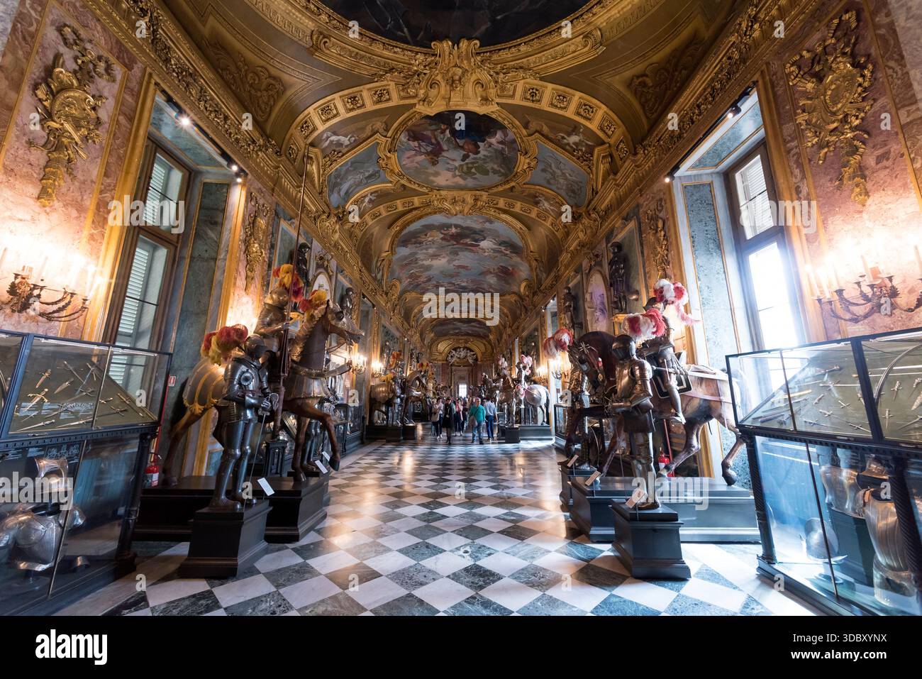 Salle de la garde suisse, Palais Royal, Turin, Italie Banque D'Images
