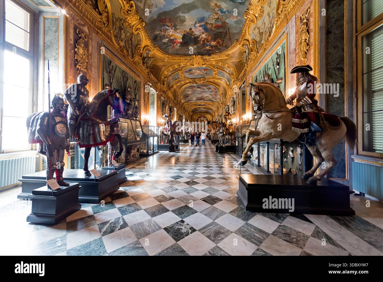 Salle de la garde suisse, Palais Royal, Turin, Italie Banque D'Images