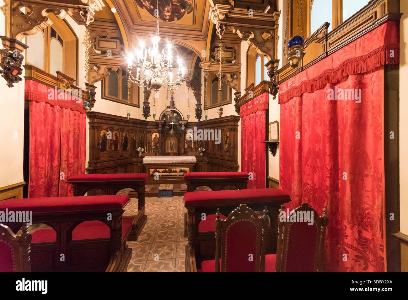Détails intérieurs. Château Miramar, Trieste, Italie Banque D'Images