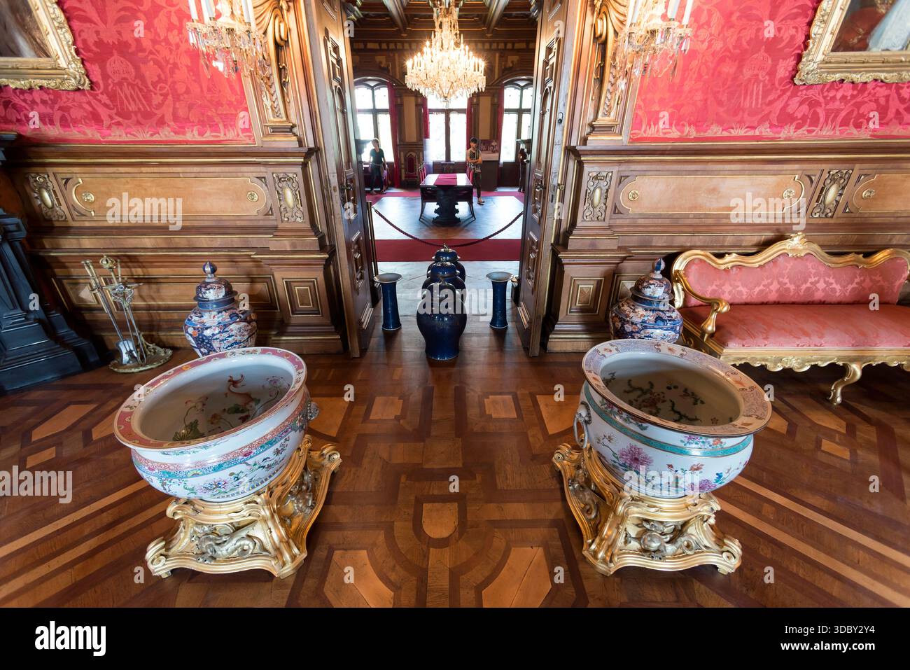 Détails intérieurs. Château Miramar, Trieste, Italie Banque D'Images