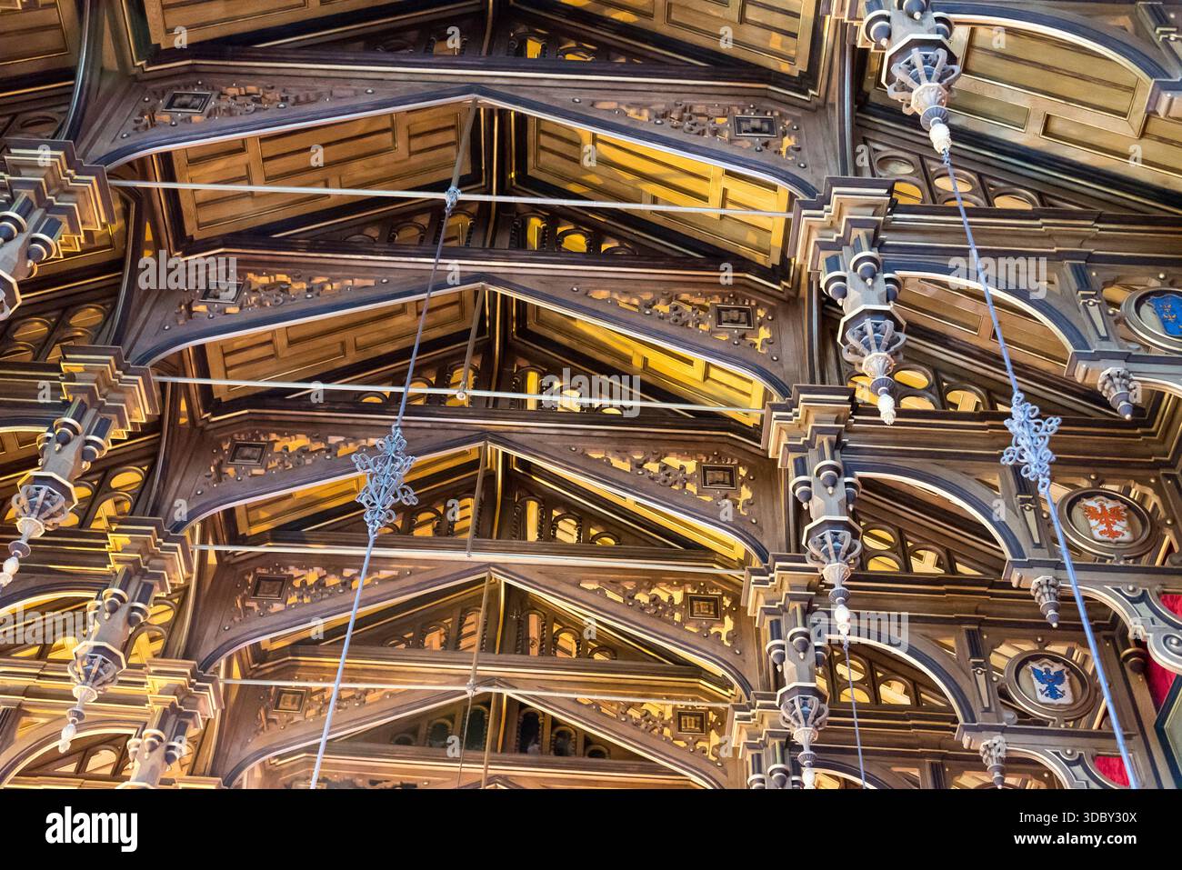 Détails intérieurs. Château Miramar, Trieste, Italie Banque D'Images