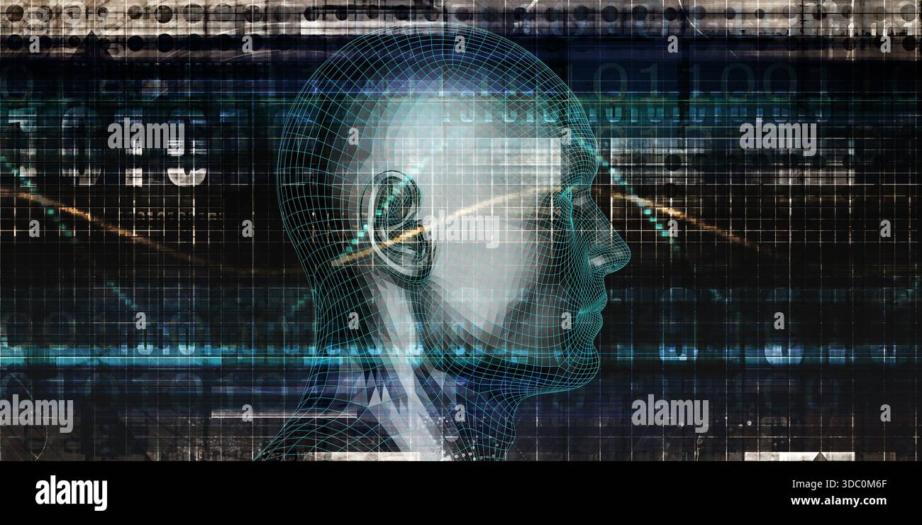 La technologie d'auto-apprentissage, avec l'Intelligence Artificielle de tronc cérébral Banque D'Images