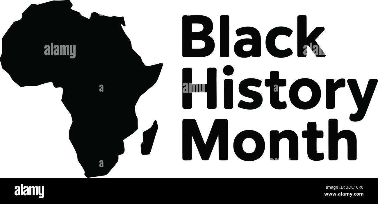 Une image frappante mettant en valeur le continent africain aux côtés du texte Black History Month en caractères gras Illustration de Vecteur
