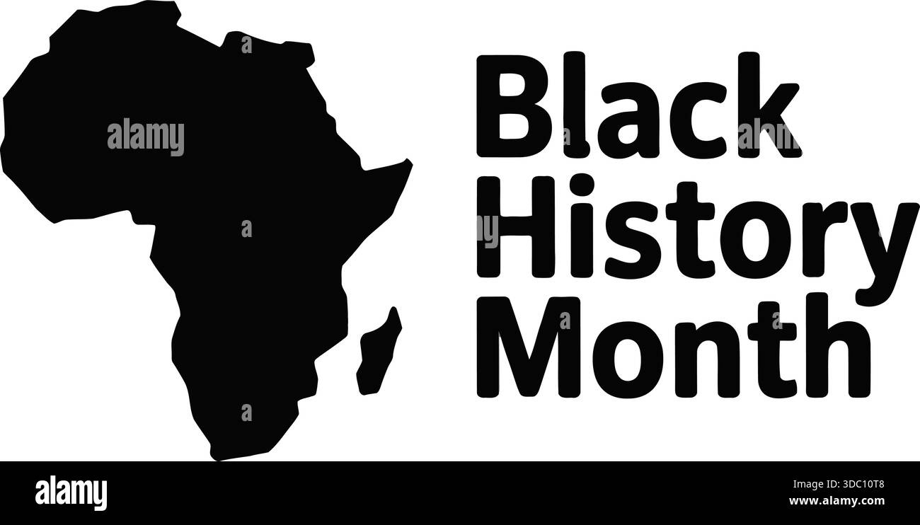 Une image frappante mettant en valeur le continent africain aux côtés du texte Black History Month en caractères gras Illustration de Vecteur
