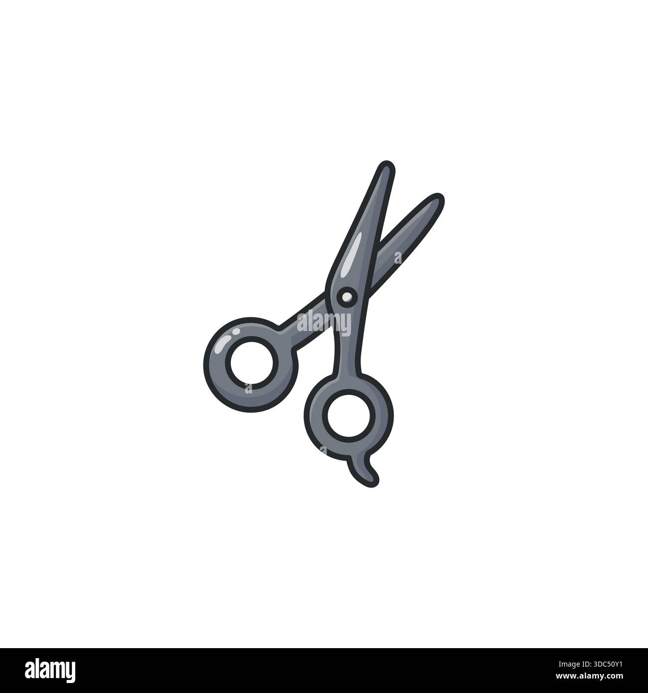 Icône vectorielle de ciseaux de cheveux doodle pastel dans un style illustré propre. Symbole d'outil de coupe et de coiffure pour la beauté, le salon, le toilettage et l'auto-soin Illustration de Vecteur