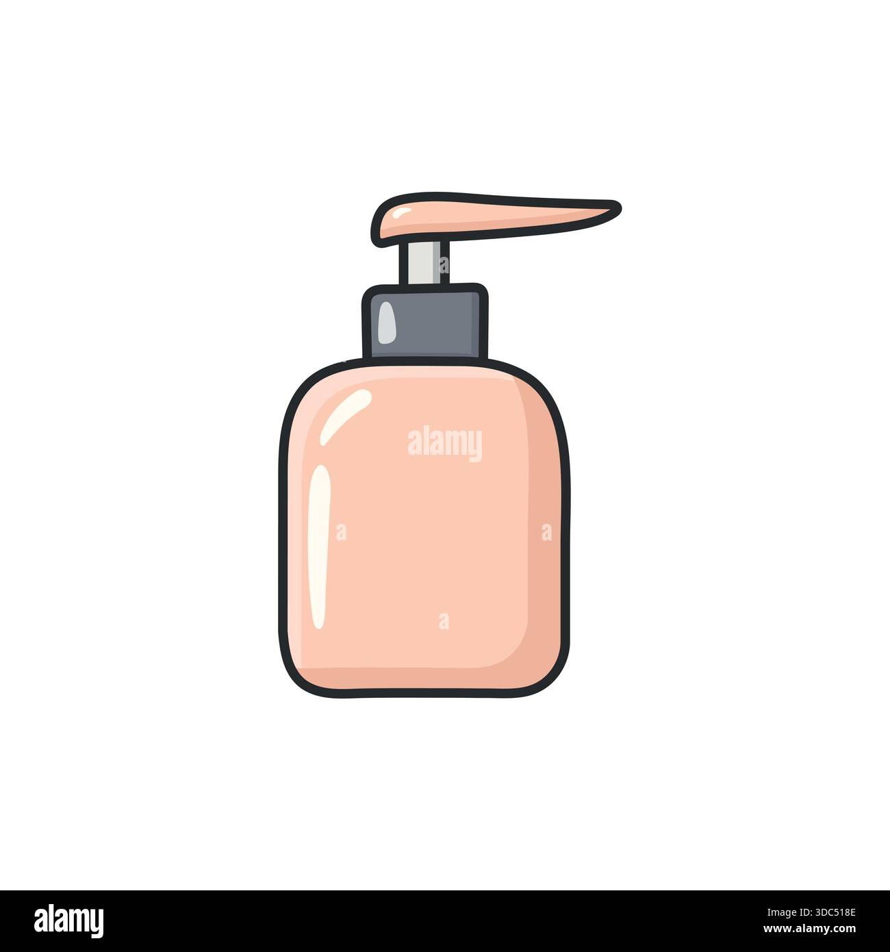 Icône vectorielle de distributeur de savon doodle pastel dans un style illustré propre. Symbole de distributeur de savon liquide, de lavage des mains ou de cosmétique pour l'hygiène, la beauté, Illustration de Vecteur