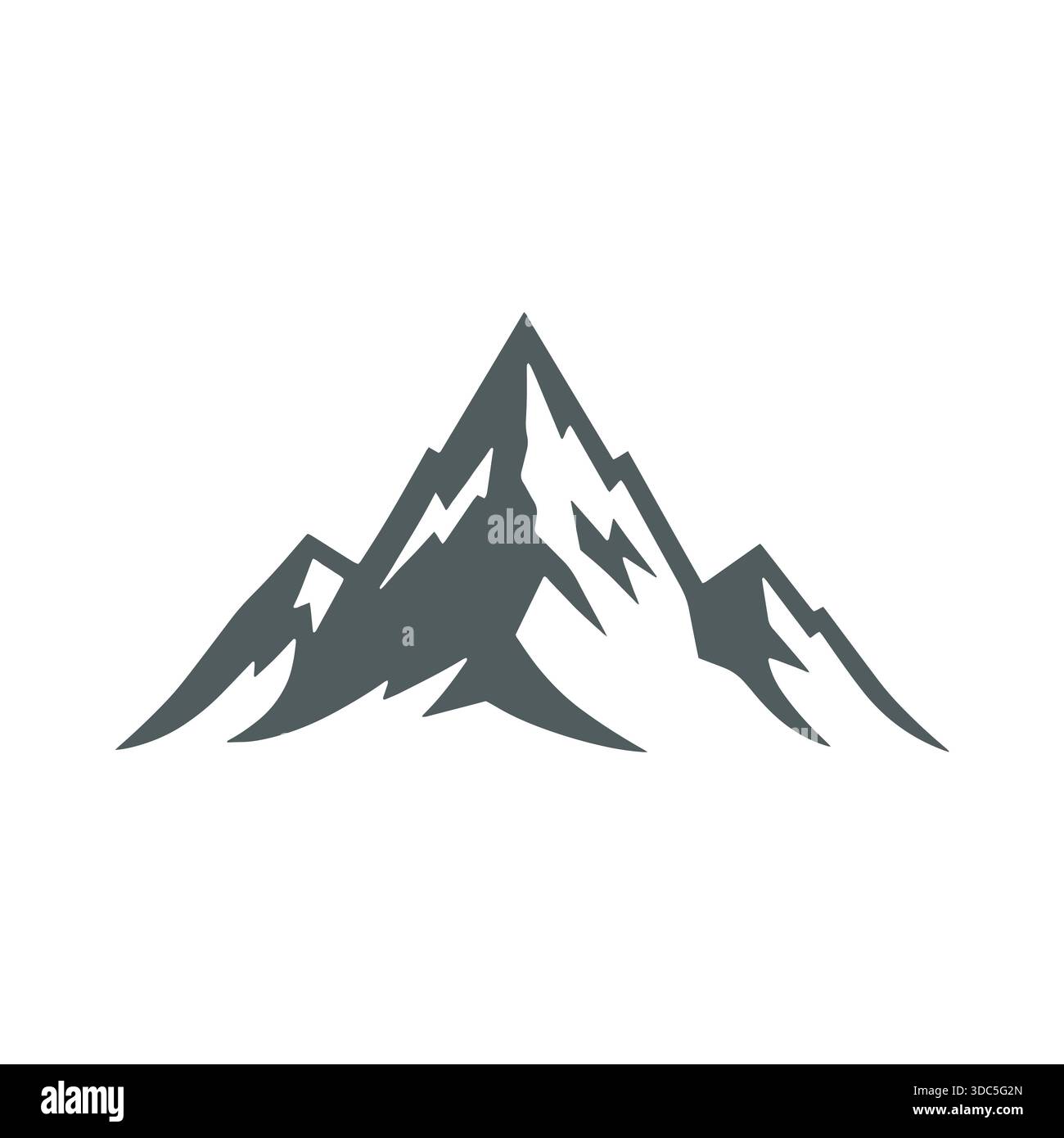 Icône de logo minimal Mountain isolé sur fond blanc Illustration de Vecteur
