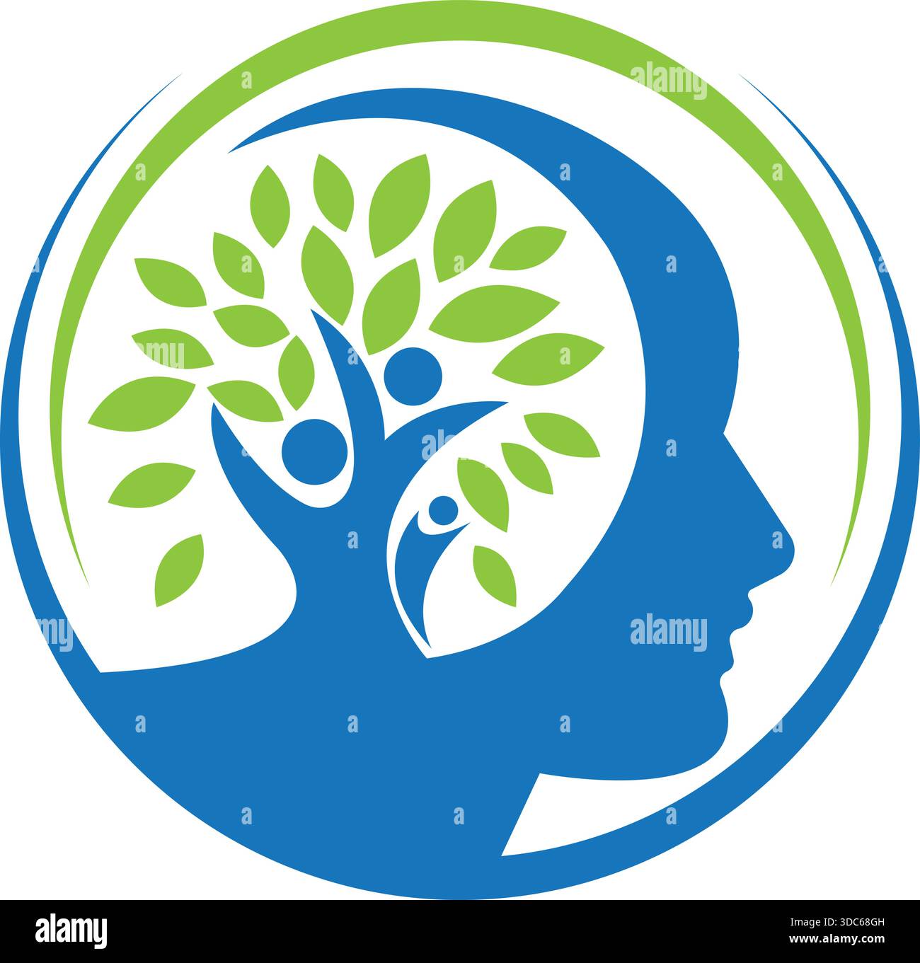 Human Brain Tree logo Design nature Growth Vector Icon Template Illustration de Vecteur