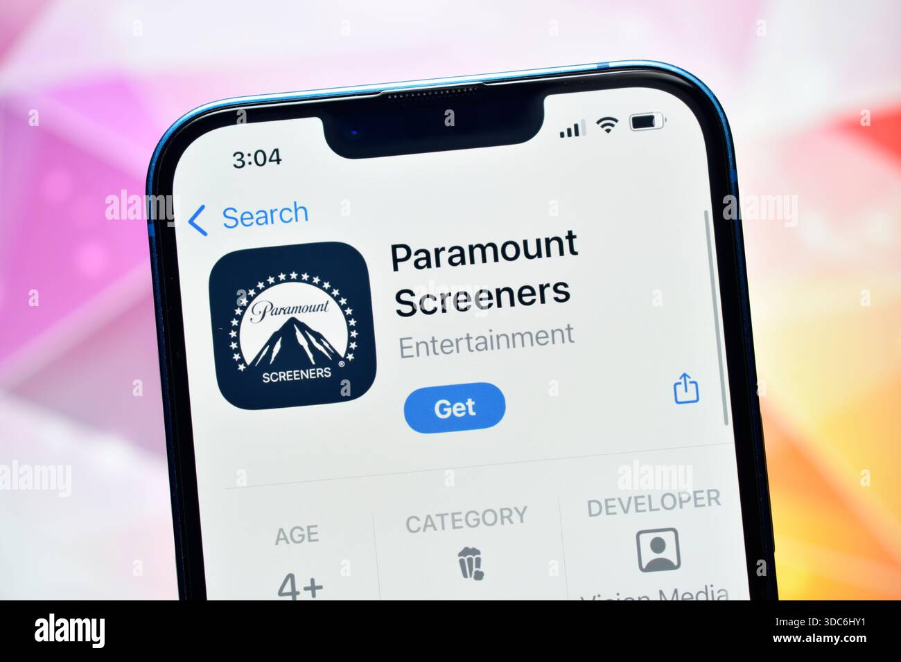 New Delhi, Inde 20 jaunary 2026 :- Paramount Screens Entertainment app Banque D'Images
