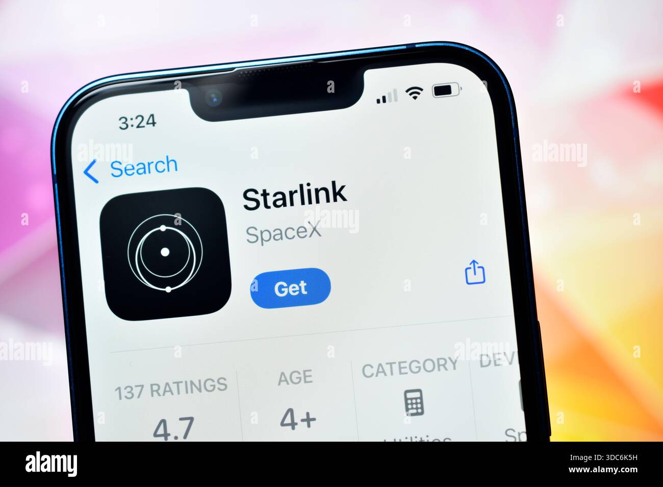 New Delhi, Inde 20 jaunary 2026 :- application Starlink par SpaceX pour Internet par satellite Banque D'Images