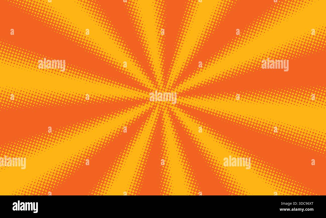 Conception abstraite vectorielle avec fond demi-ton orange dans un style comique Illustration de Vecteur