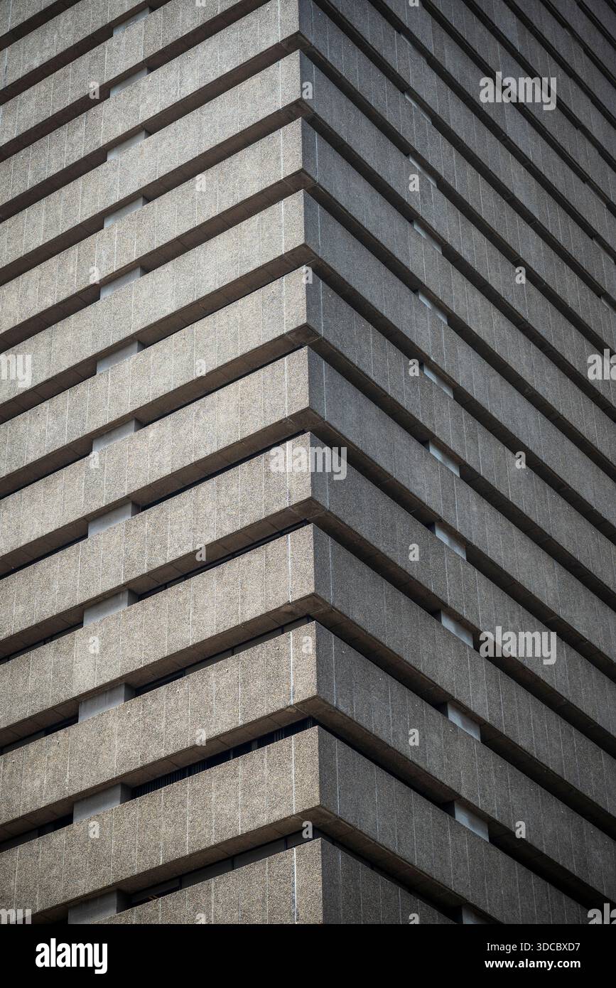 Détail d'une tour de style brutaliste, Ultimo, Sydney, NSW, Australie Banque D'Images