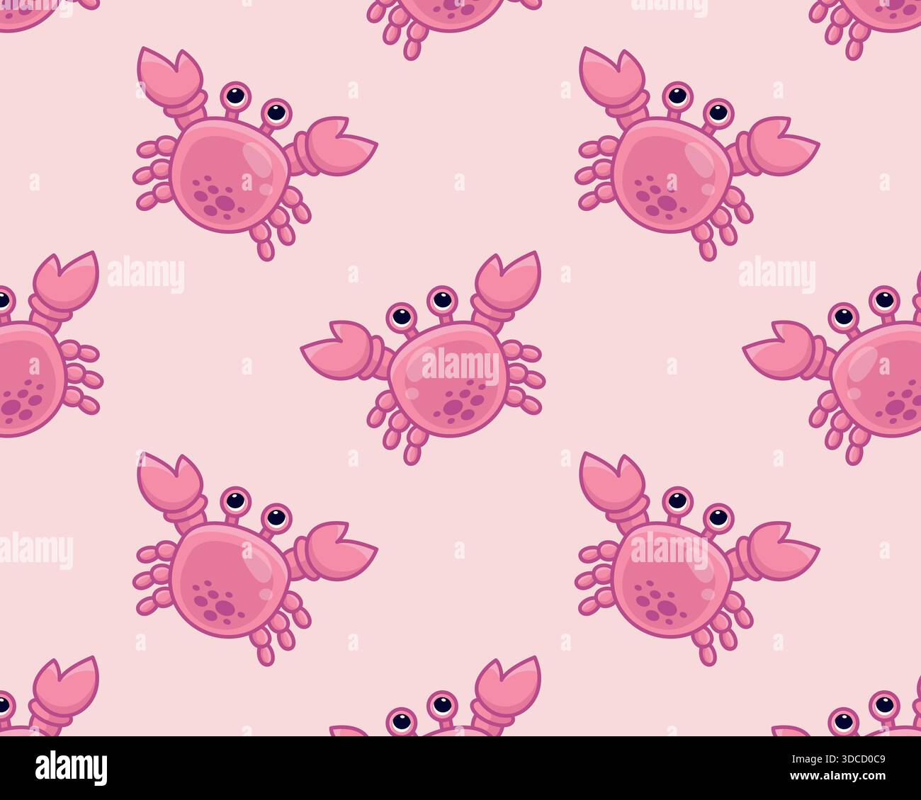 Crabe de dessin animé mignon. Motif marin. Arrière-plan isolé. Illustration vectorielle. Illustration de Vecteur