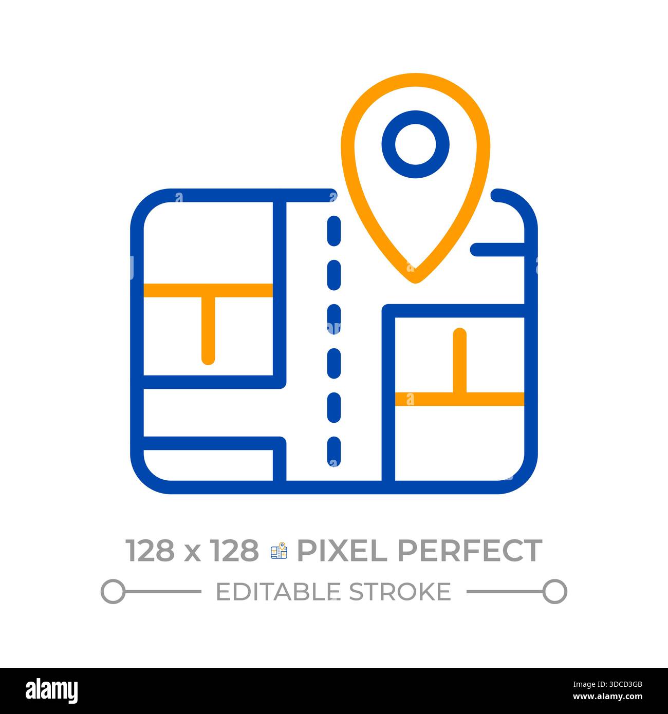 Street plans pixel Perfect deux icônes de ligne de couleur Illustration de Vecteur