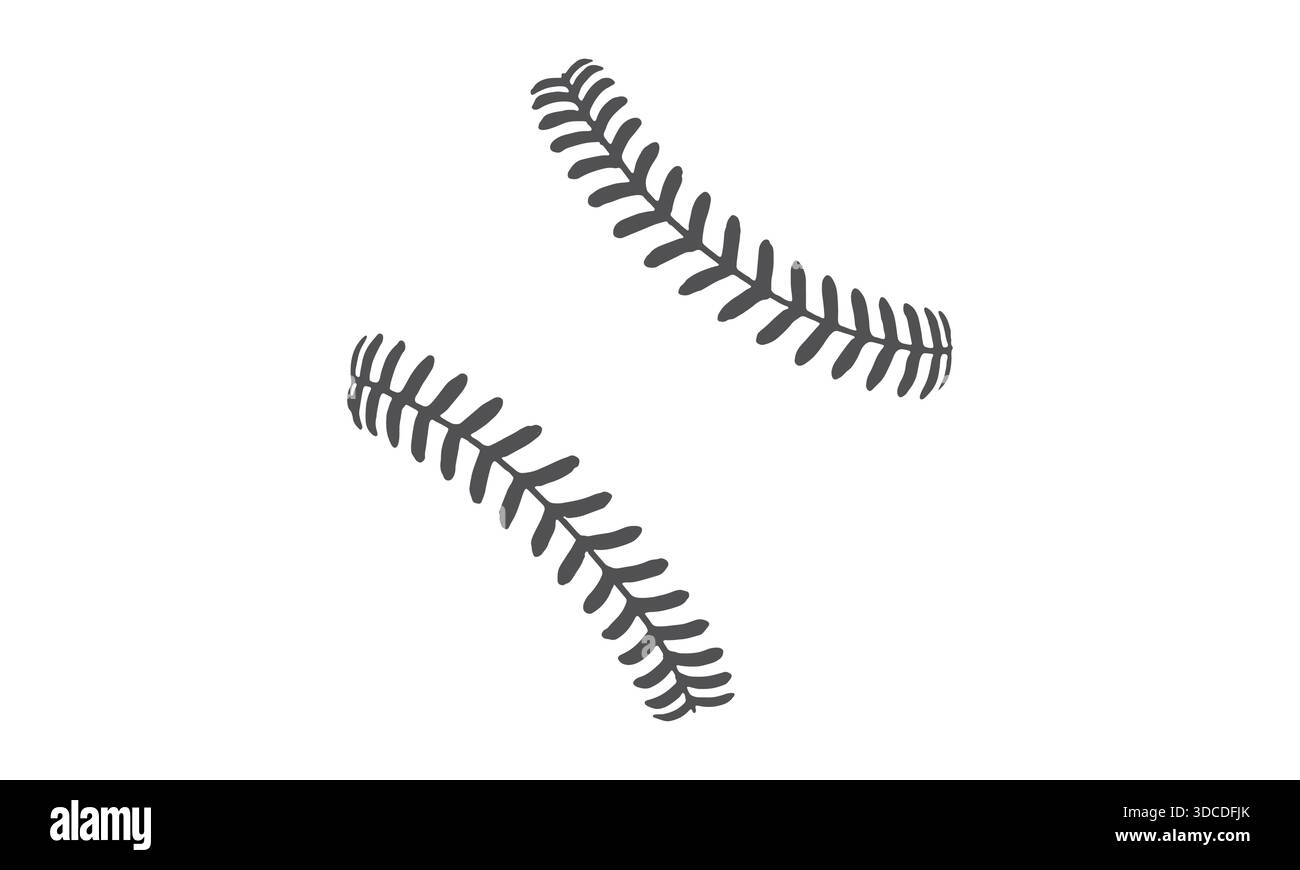 Coutures de baseball Silhouette Vector – conception classique des coutures de balle de sport Illustration de Vecteur