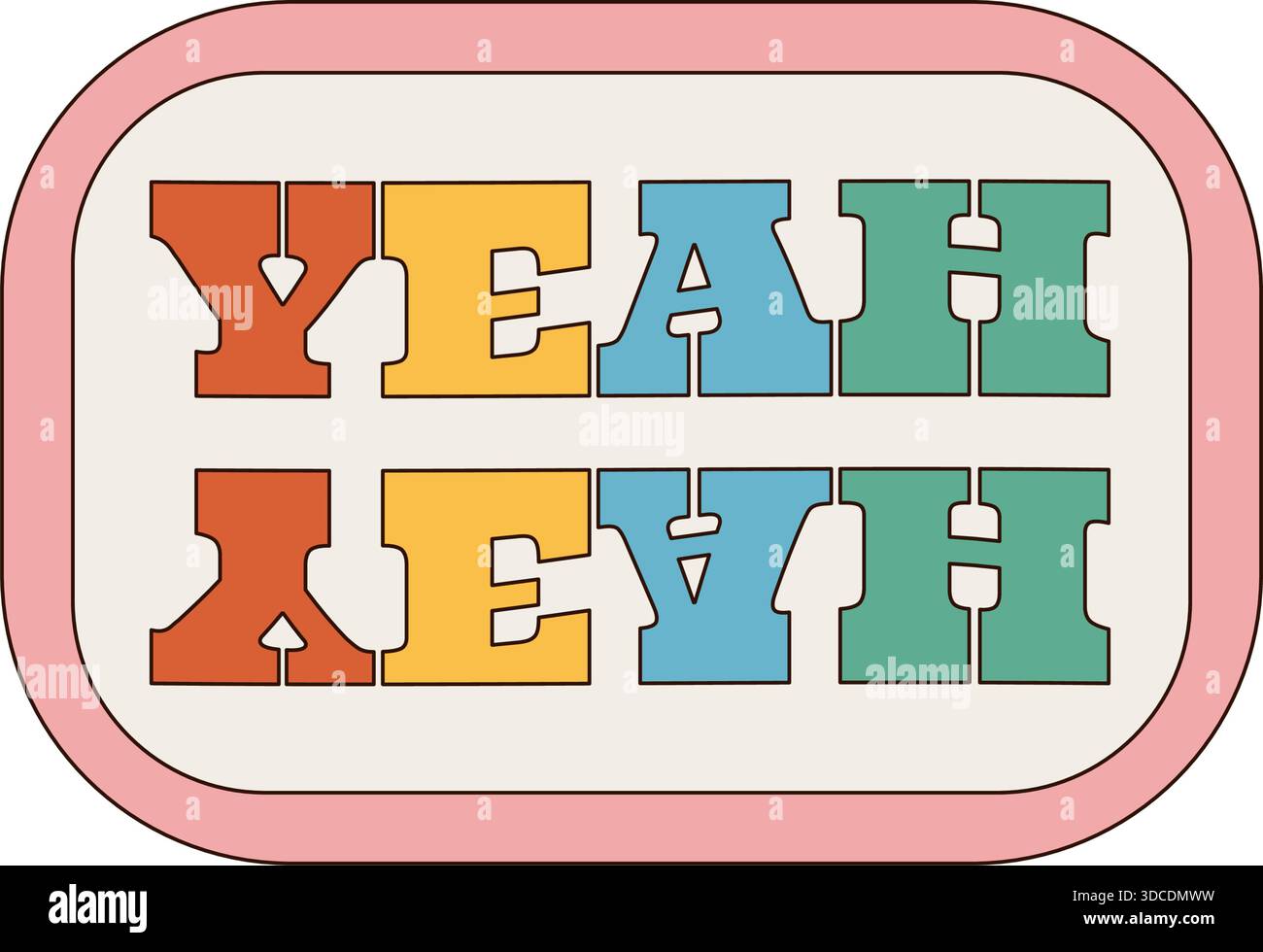 Police de patch autocollant coloré Groovy Y2K Illustration de Vecteur