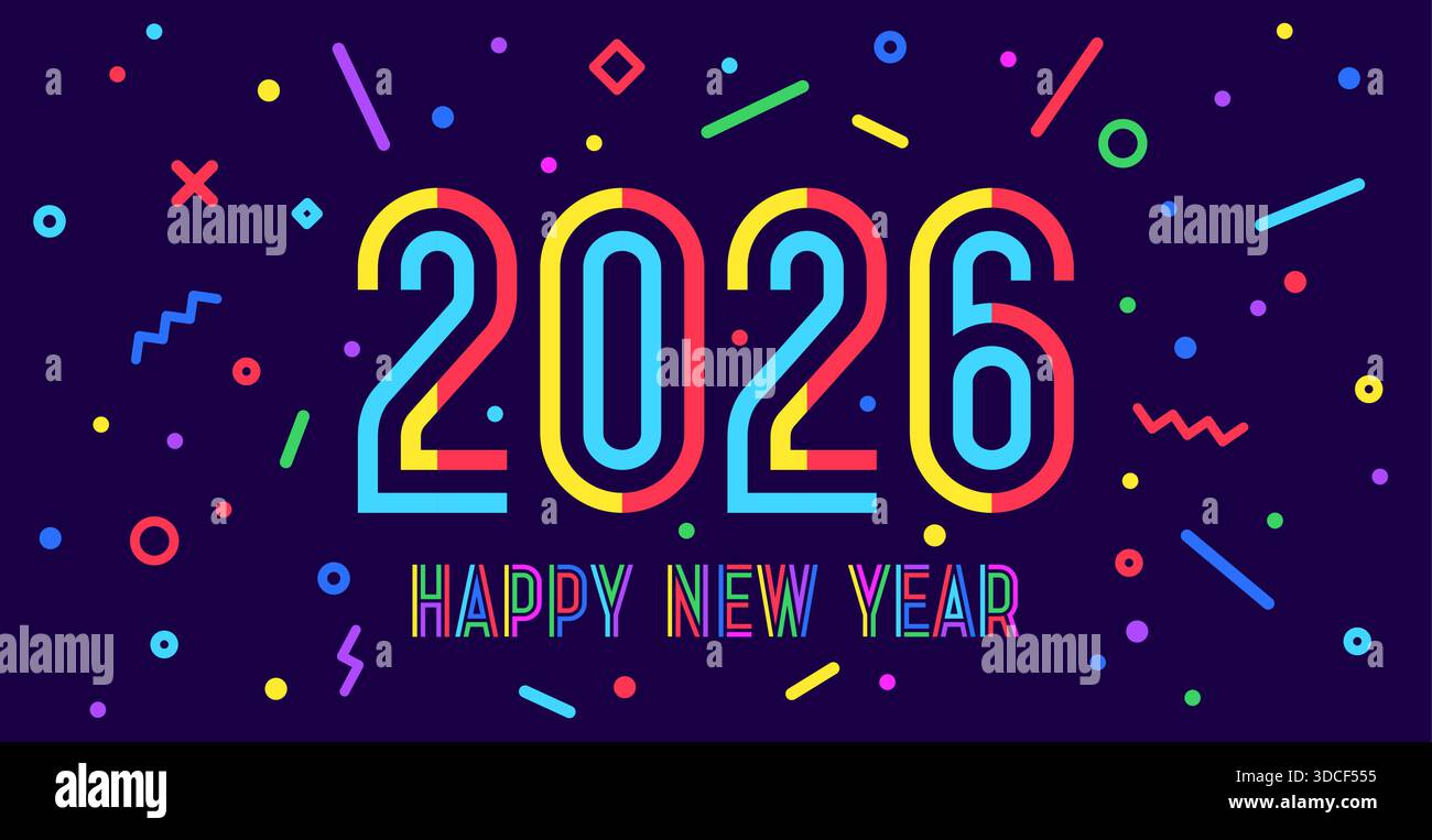 2026, bonne année. Carte de voeux Illustration de Vecteur