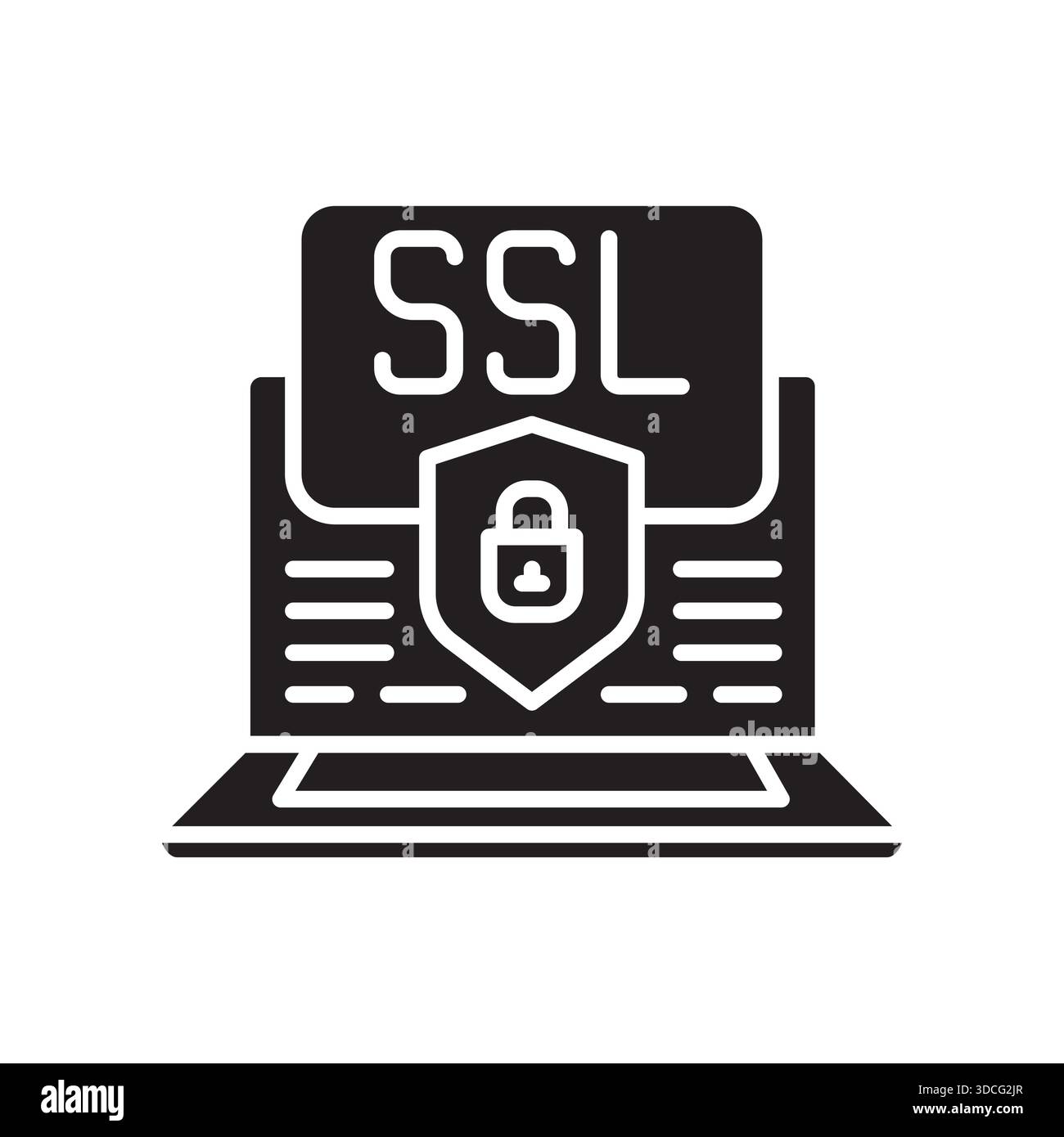 icône de ligne noire du certificat ssl. Elément isolé vectoriel.contour modifiable Illustration de Vecteur