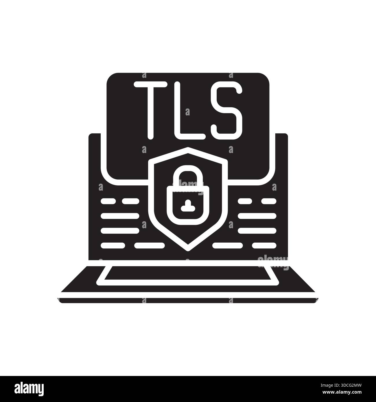 icône de ligne noire du certificat tsl. Elément isolé vectoriel.contour modifiable Illustration de Vecteur