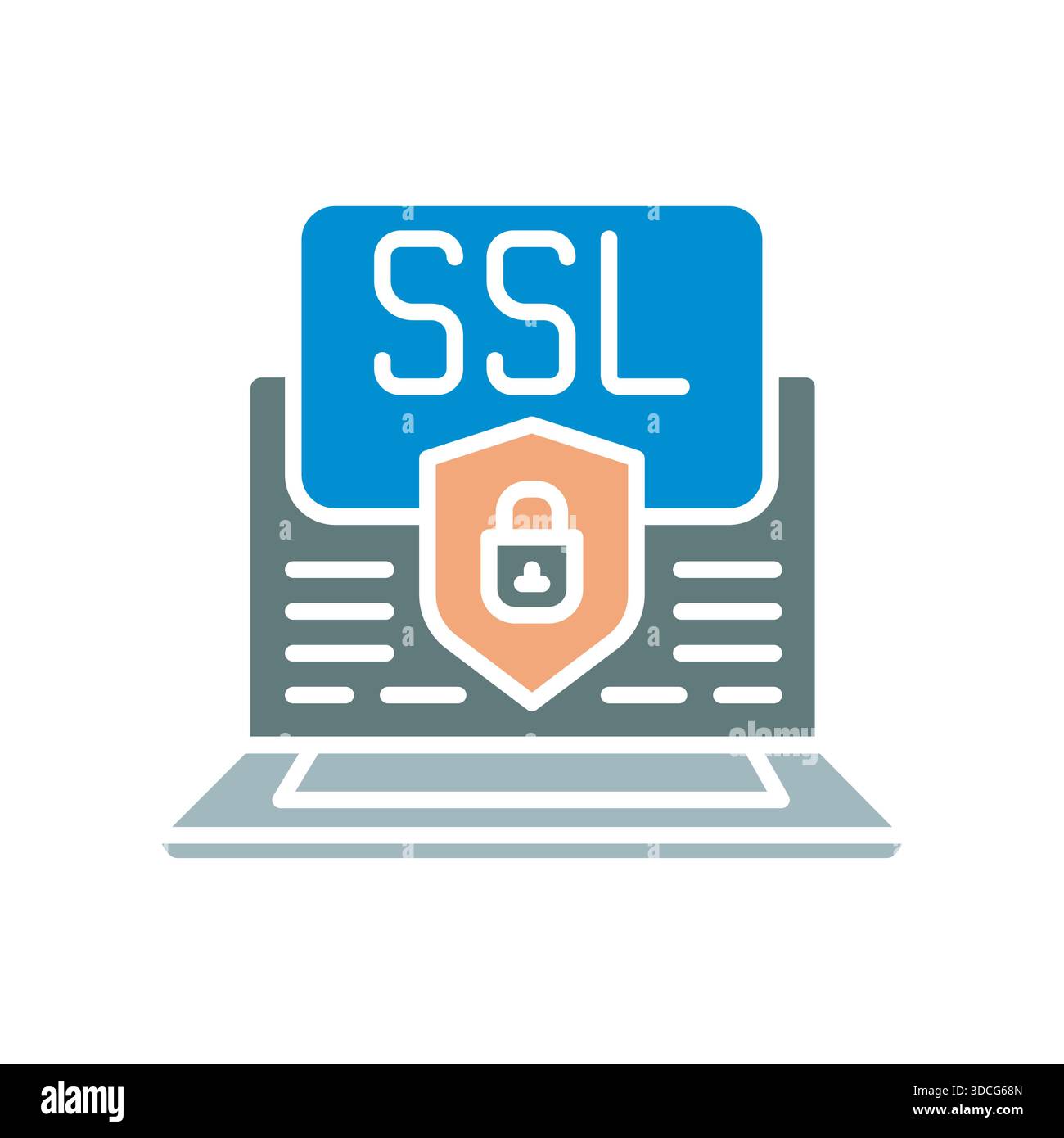 icône de ligne noire du certificat ssl. Elément isolé vectoriel.contour modifiable Illustration de Vecteur
