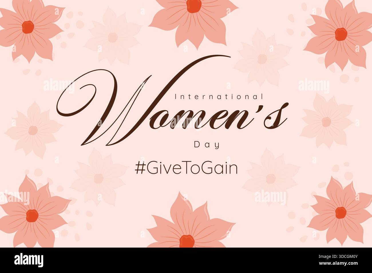 Bannière de célébration du 8 mars avec fleurs décoratives en fleurs et slogan d'autonomisation. Illustration de Vecteur
