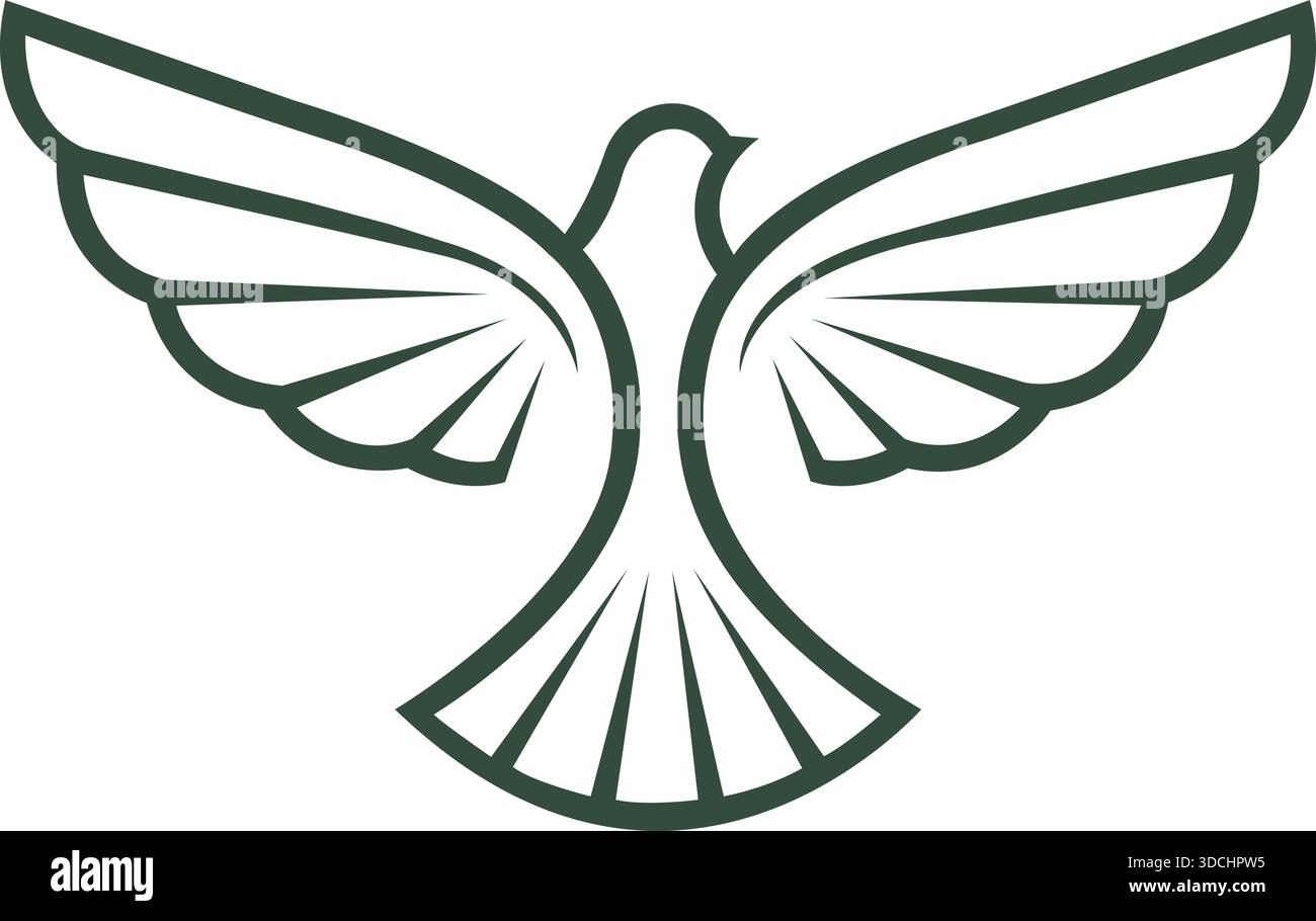 Flying Dove Bird Peace Symbol icône Modern Vector logo Design Template Illustration de Vecteur
