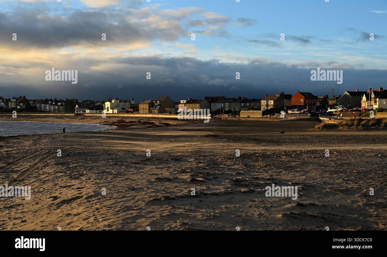 Hiver à Newbiggin-by-the-Sea Northumberland Banque D'Images